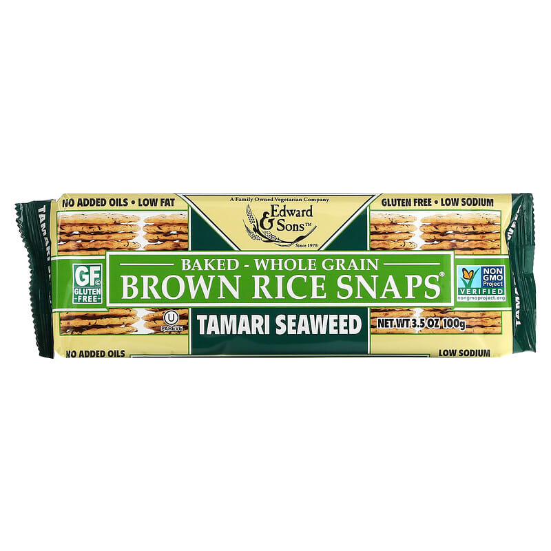 *FREE* Edward & Sons, Baked Whole Grain Brown Rice Snaps, Tamari Seaweed, 3.5 oz (100 g)