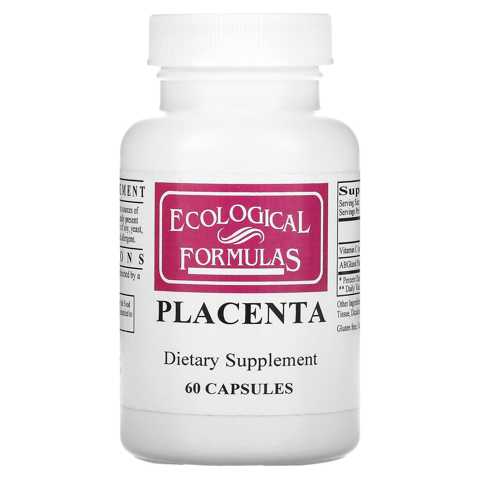 Ecological Formulas, Placenta, 60 Capsules