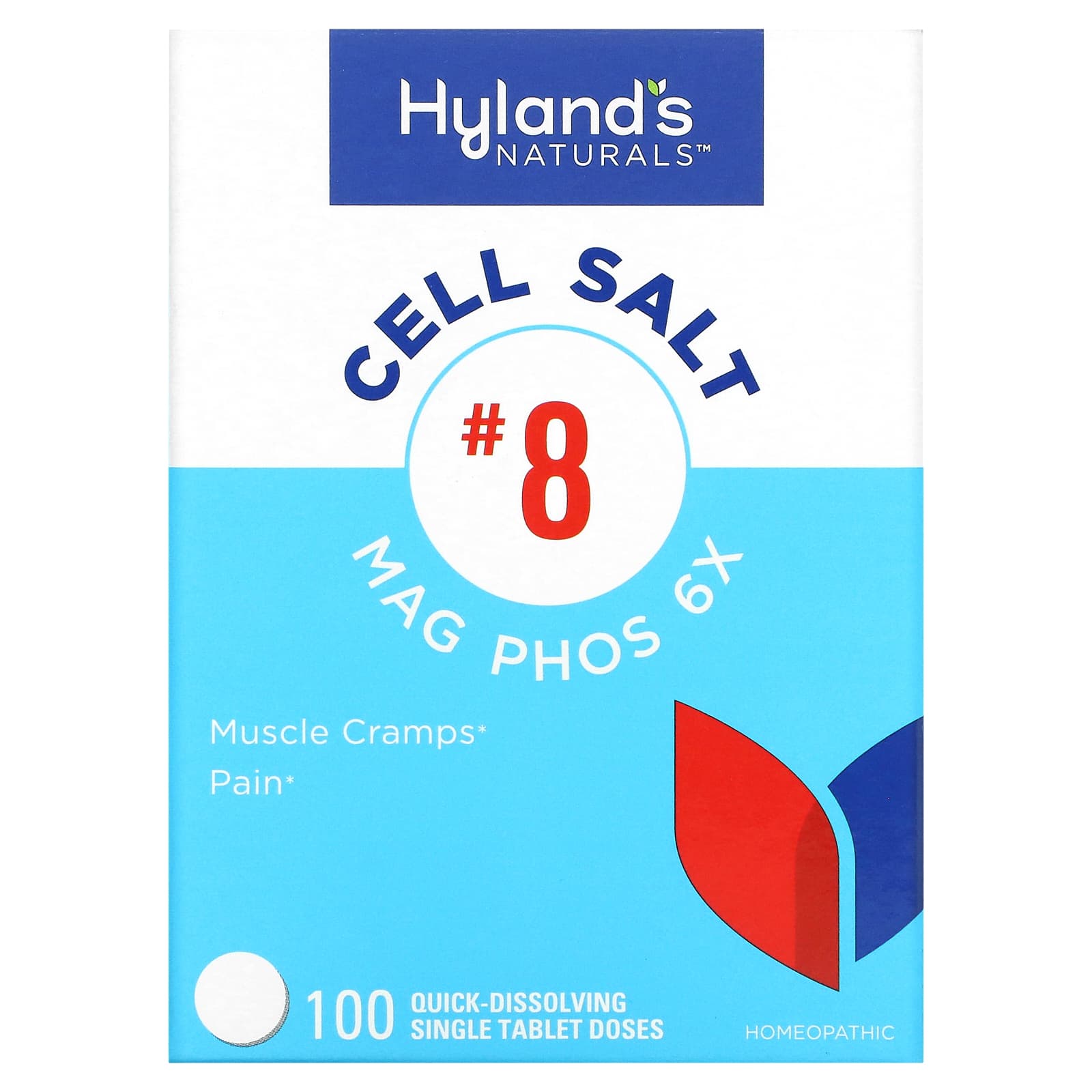 Hyland's Naturals, Cell Salt #8，磷酸鎂 6X，疼痛緩解，100 片速溶單片（外包裝變形）