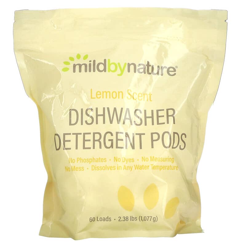 免費送 Mild By Nature, 自動洗碗塊，檸檬味，60 粒，2.38 磅，36.48 盎司（1077 克）
