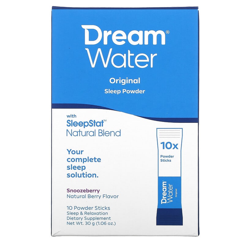 Dream Water, Original Sleep Powder, Snoozeberry, 10 Sticks, 0.1 oz (3 g) Each