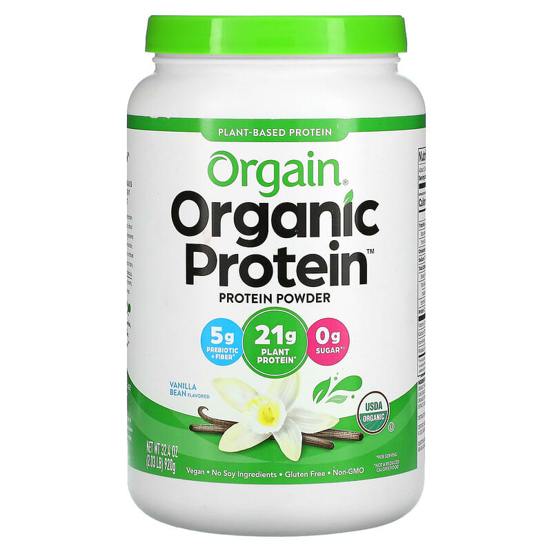 Orgain, 有機蛋白質粉，植物成分，香草豆味，2.03 磅（920 克）