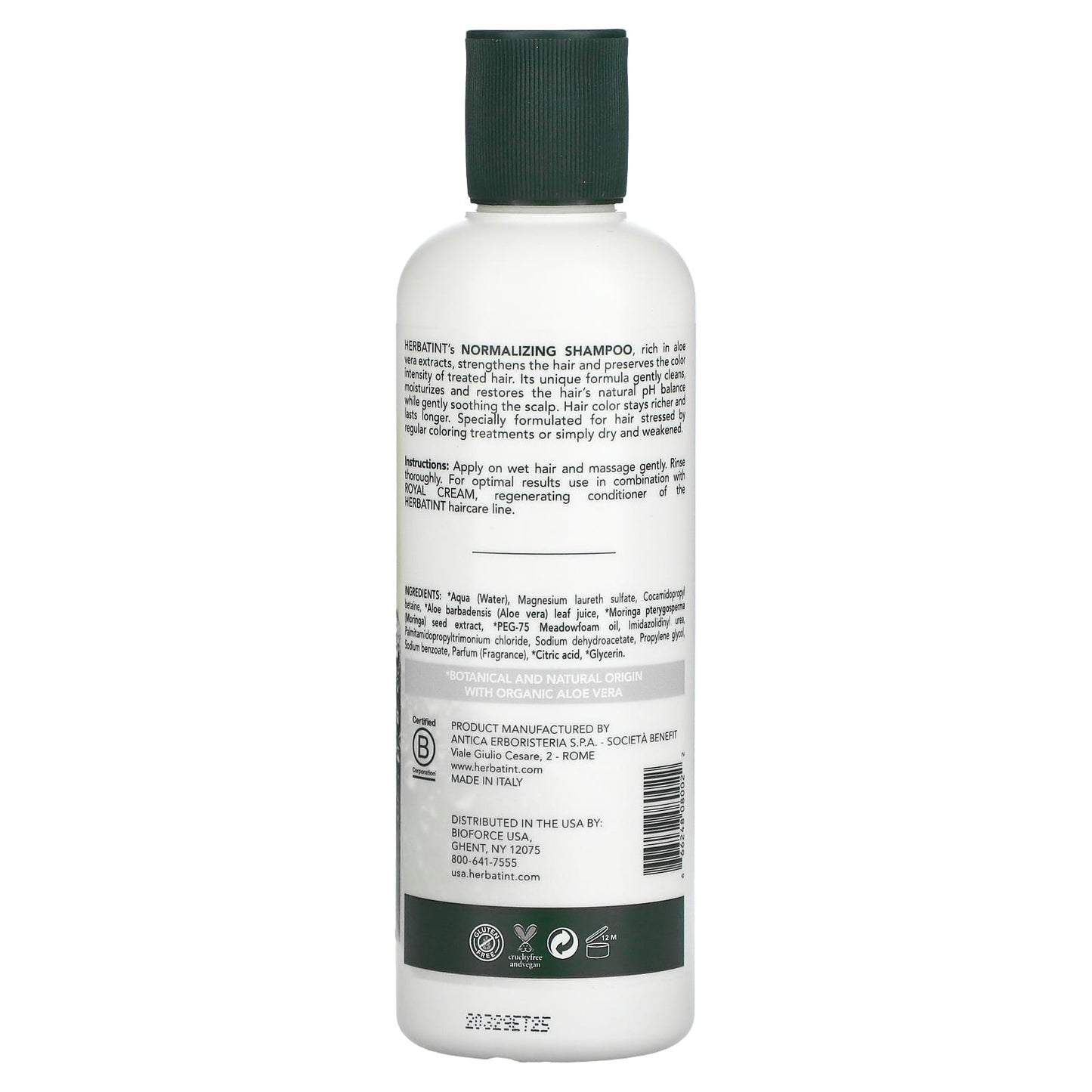 Herbatint (Antica Herbavita), 標準化洗髮水，蘆薈，8.79 液量盎司（260 毫升）