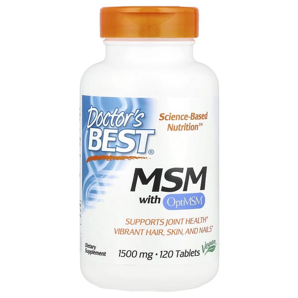 Doctor's Best, MSM with OptiMSM®, 1,500 mg, 120 Tablets