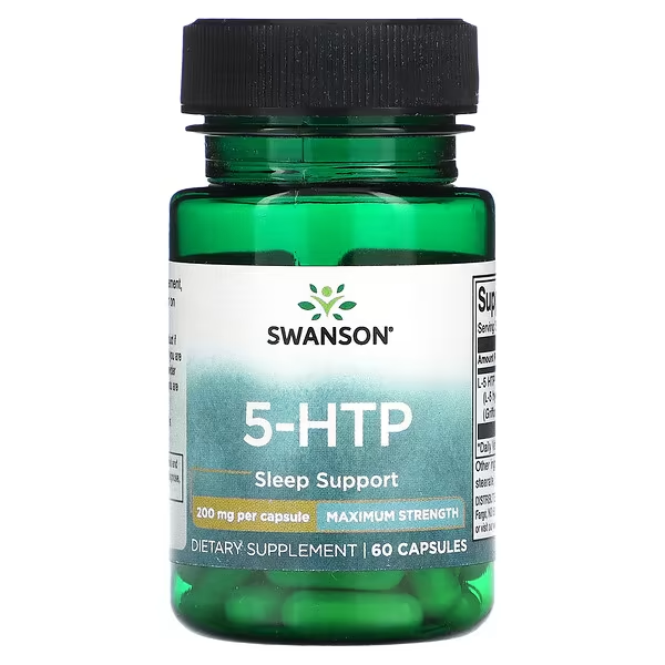 免費送 Swanson, 5-HTP，200毫克，60粒膠囊