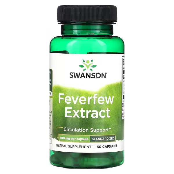 FREE Swanson, Feverfew Extract, 500 mg, 60 Capsules