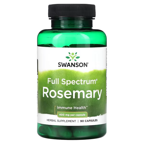 FREE Swanson, Full Spectrum Rosemary, 400 mg, 90 Capsules