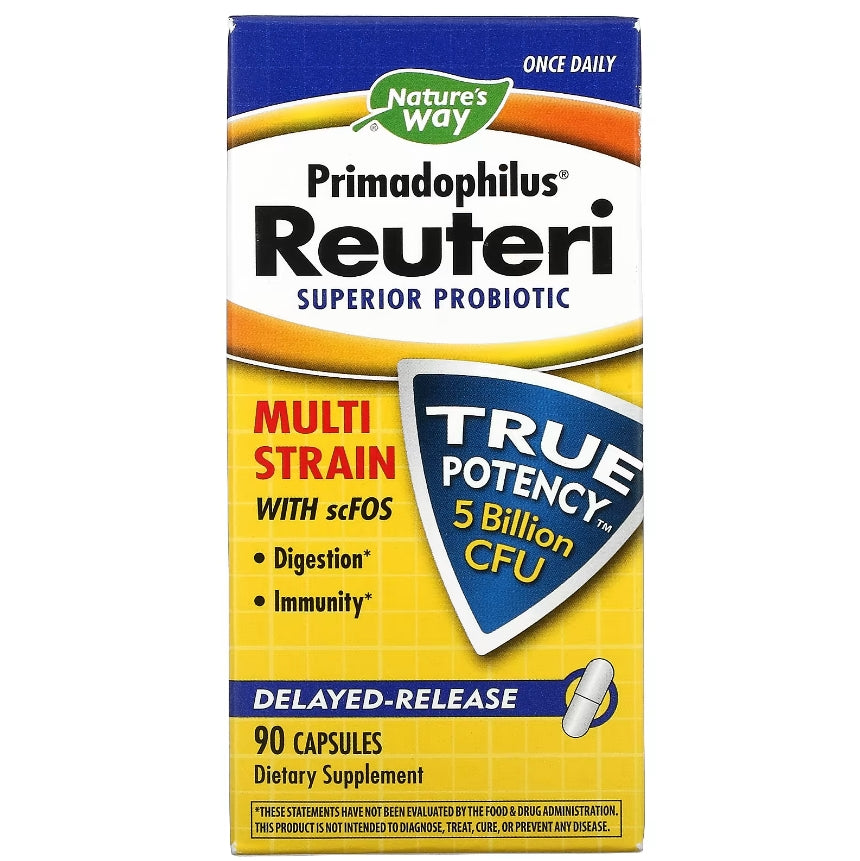 Nature's Way, Primadophilus Reuteri, Superior Probiotic, 5 Billion CFU, 90 Capsules