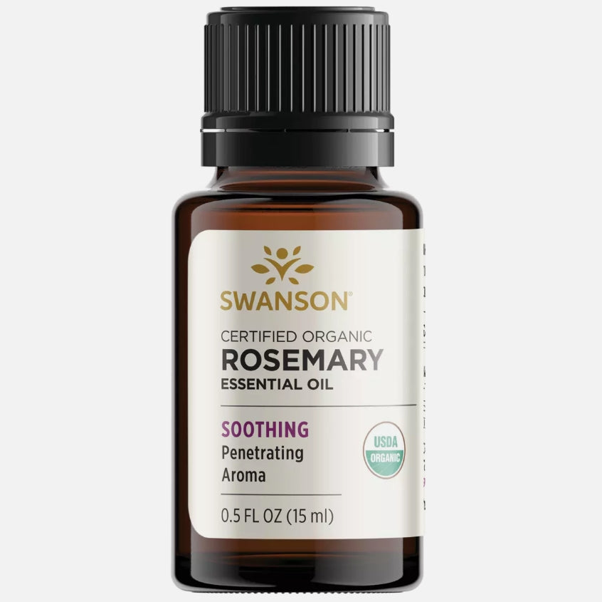 Swanson Aromatherapy 認證有機迷迭香精油 0.5 液量盎司液體