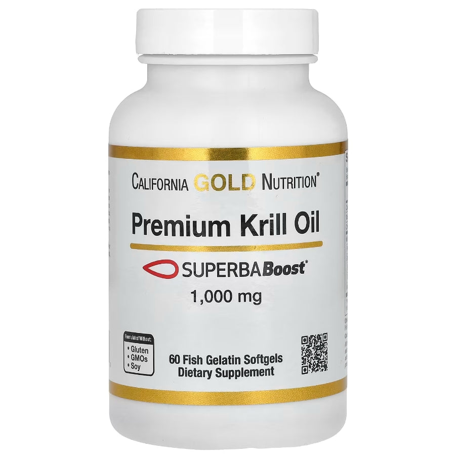 Free gift California Gold Nutrition OMEGA3 EPA DHA contains Superba2 Premium Krill Oil, 1000 mg, 60 Fish Gelatin Softgels