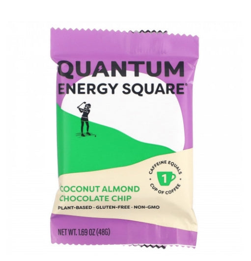 免費送 Quantum Energy Square，椰子杏仁巧克力片，8 塊，1.69 盎司（48 克）