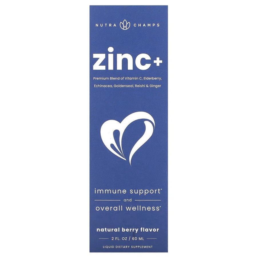 NutraChamps, Liquid Zinc+, Natural Berry, 2 fl oz (60 ml)