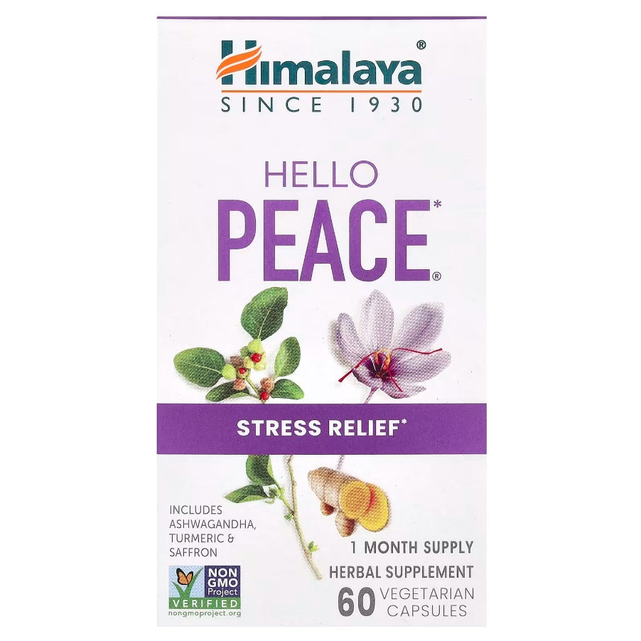 FREE Himalaya, Hello Peace, Stress Relief, 60 Vegetarian Capsules
