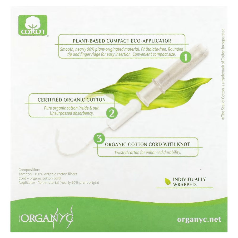 Organyc, Organic Tampons, Compact, Super, 16 Tampons