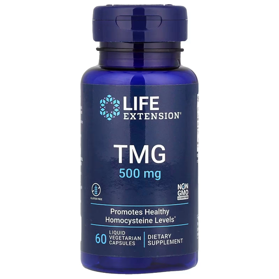 Life Extension，TMG，1,000 毫克，60 粒液體素食膠囊（每粒 500 毫克）