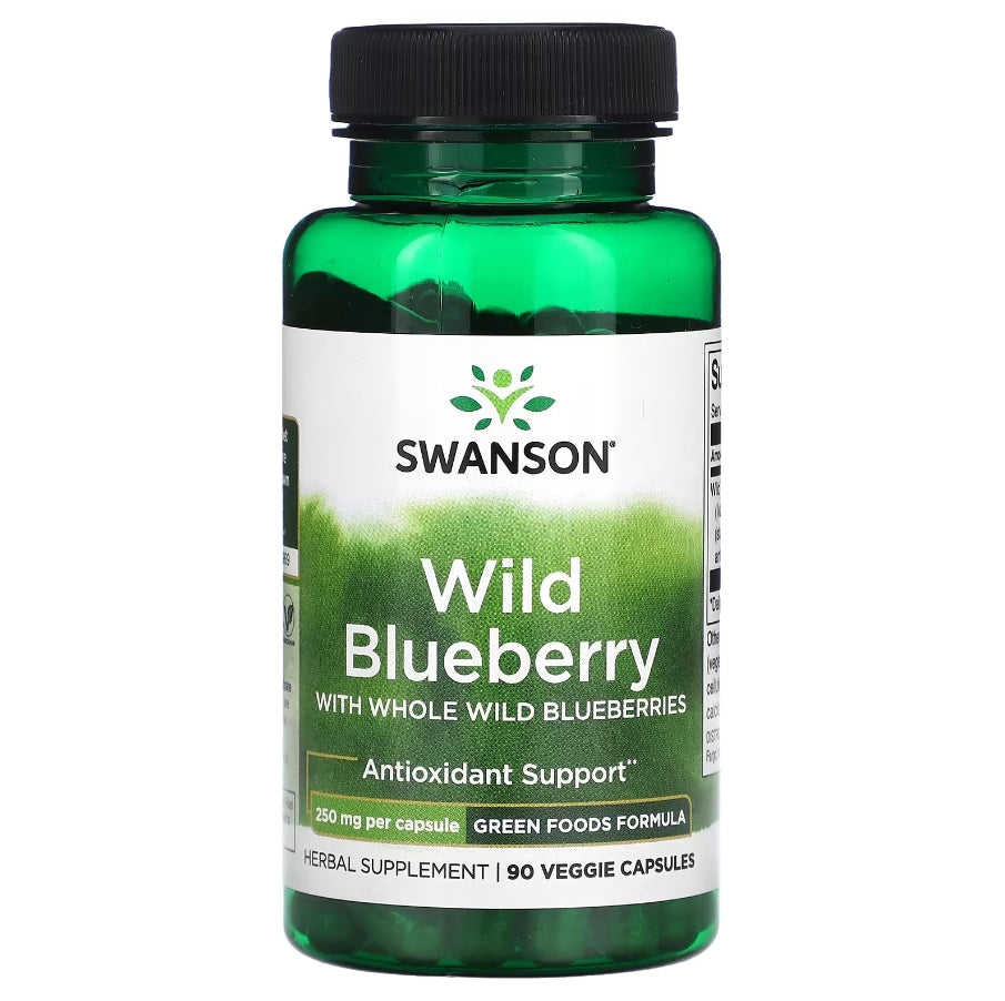 Swanson, Wild Blueberry with Whole Wild Blueberries, 250 mg, 90 Veggie Capsules