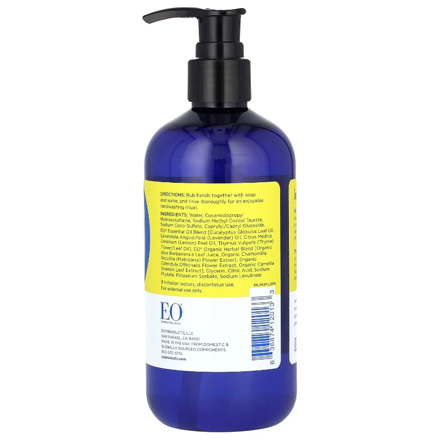 EO Products, Hand Soap, Energizing Lemon Eucalyptus, 12 fl oz (355 ml)