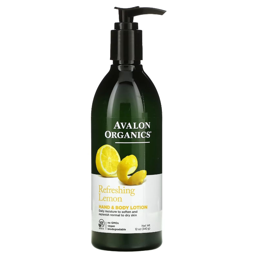 Avalon Organics, 護手霜和身體乳液，清爽檸檬，12 盎司（340 克）