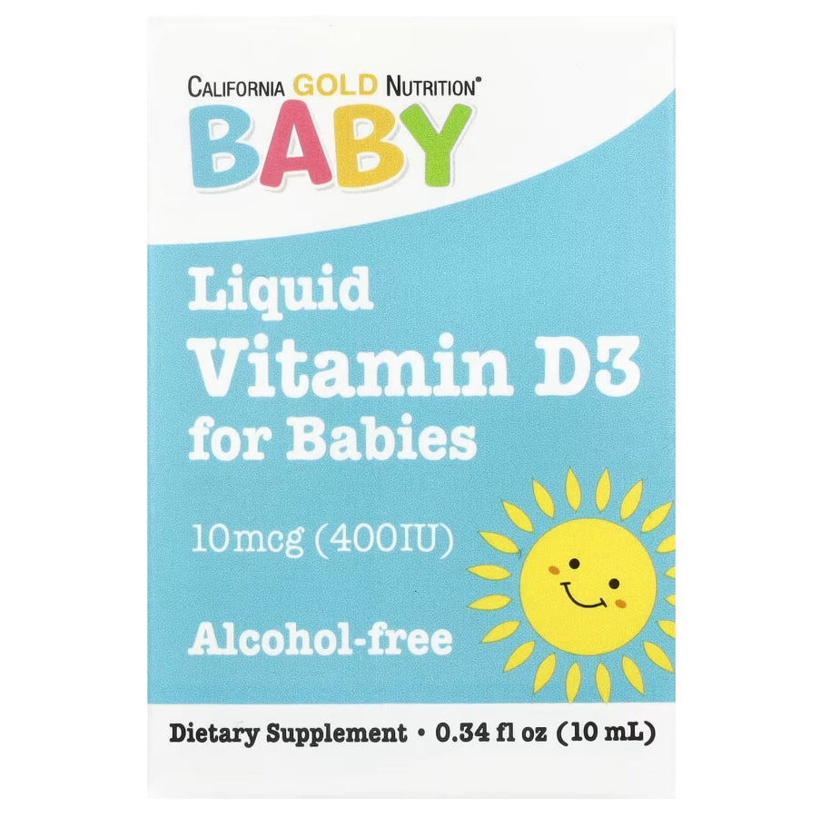 FREE California Gold Nutrition, Baby Vitamin D3 Drops, 10 mcg (400 IU), 0.34 fl oz (10 ml)