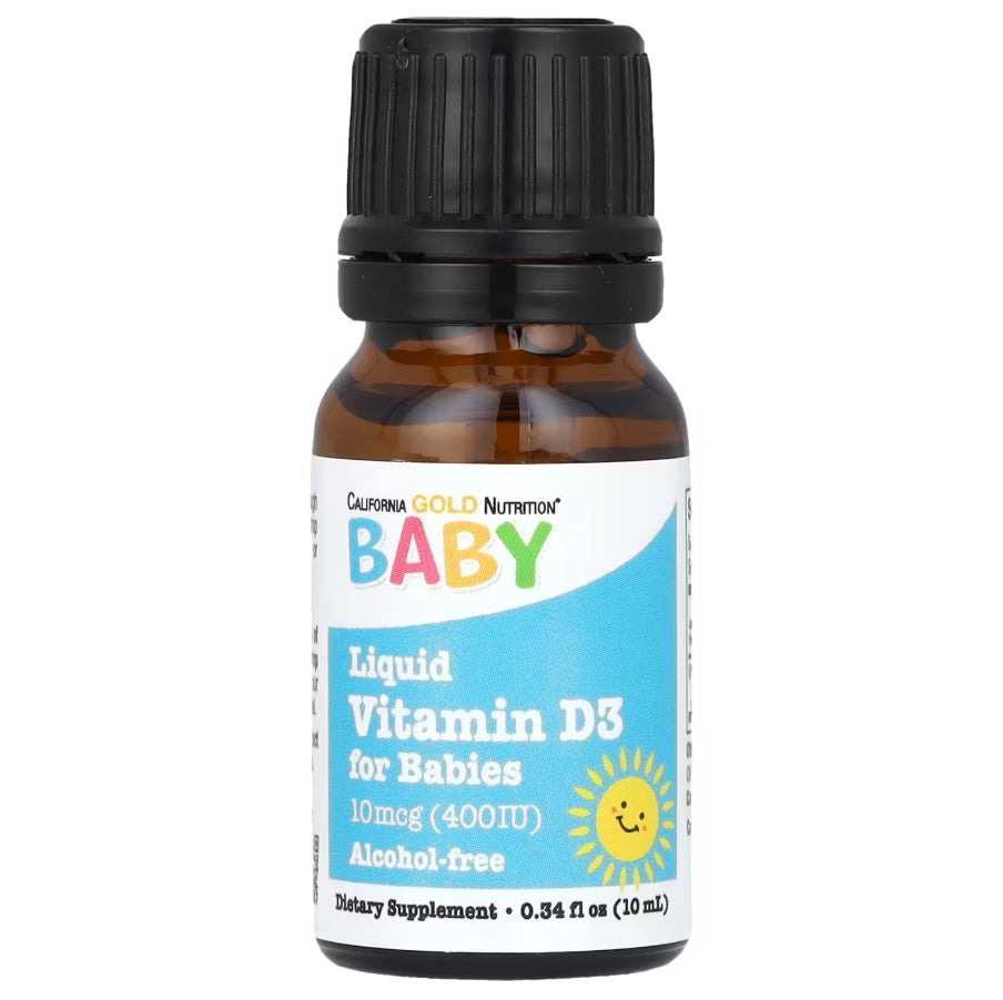 FREE California Gold Nutrition, Baby Vitamin D3 Drops, 10 mcg (400 IU), 0.34 fl oz (10 ml)