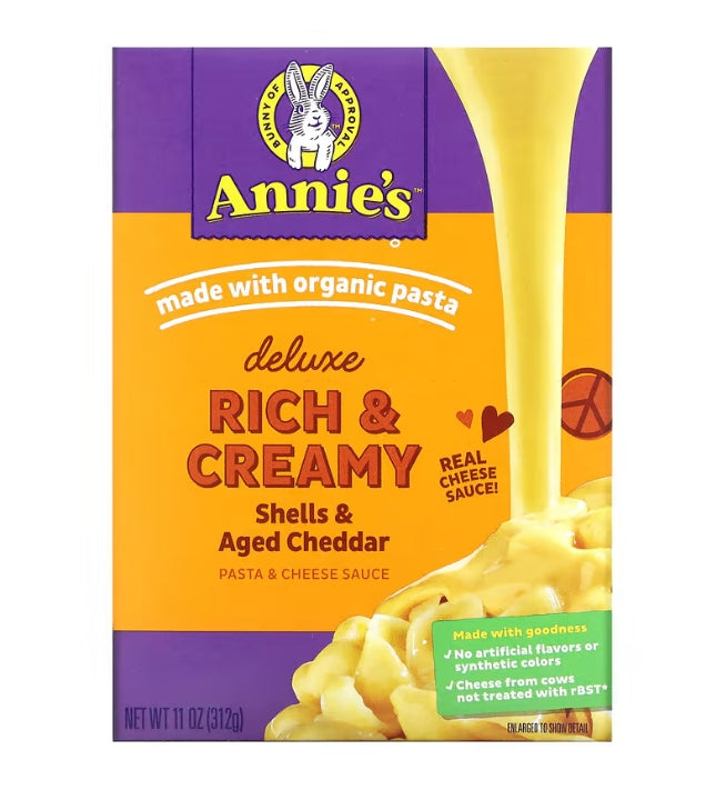 FREE Annie's Homegrown, Deluxe Rich & Creamy, Pasta & Cheese Sauce, Shells & Aged Cheddar, 11 oz (312 g)