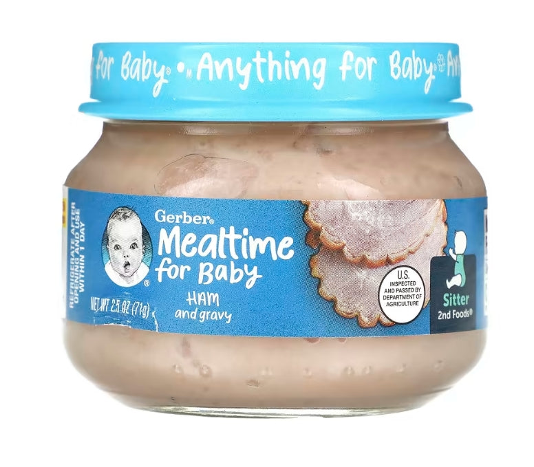 FREE Gerber, Mealtime for Baby, 2nd Foods, Ham and Gravy, 2.5 oz (71 g)