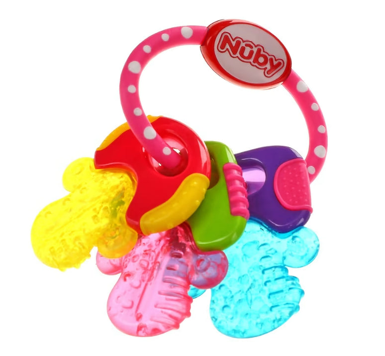 *FREE* Nuby, Soothing Teether, IcyBite Keys, 3+ Months, Pink, 1 Teether