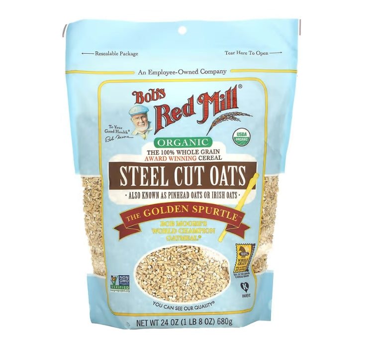 Bob's Red Mill, Organic Steel Cut Oats, Whole Grain, 24 oz (680 g)