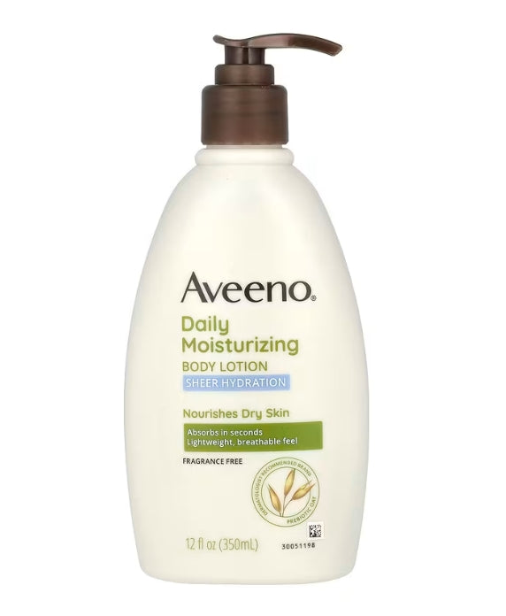 Aveeno, 日常保溼身體乳，無香，12 液量盎司（350 毫升）