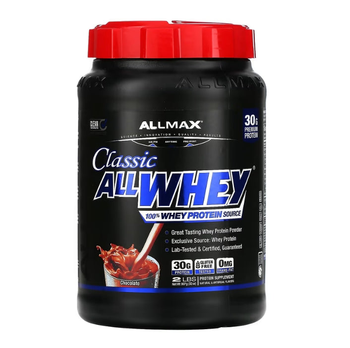 免費送 ALLMAX, AllWhey Classic，全乳清蛋白，巧克力，2 磅（907 克）