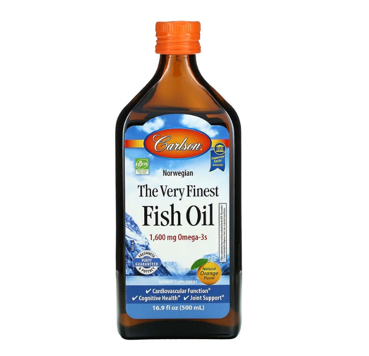 Carlson, Norwegian, The Very Finest Fish Oil, Natural Orange , 1,600 mg, 16.9 fl oz (500 ml)