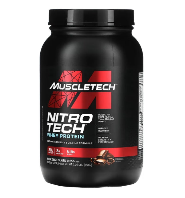 MuscleTech, 性能系列，Nitro Tech，乳清多肽和分離主要來源，牛奶巧克力味，2.20 磅（998 克）