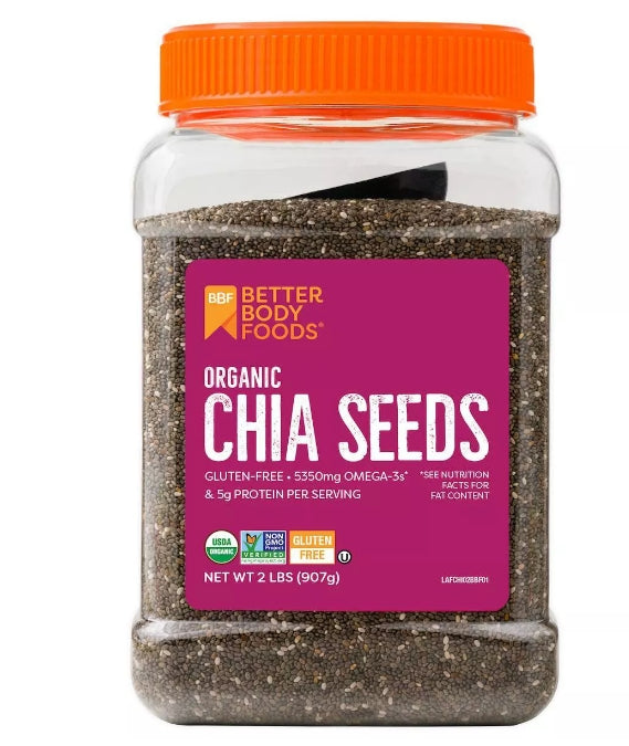 BetterBody Foods Organic Black Chia Seeds - 2lb