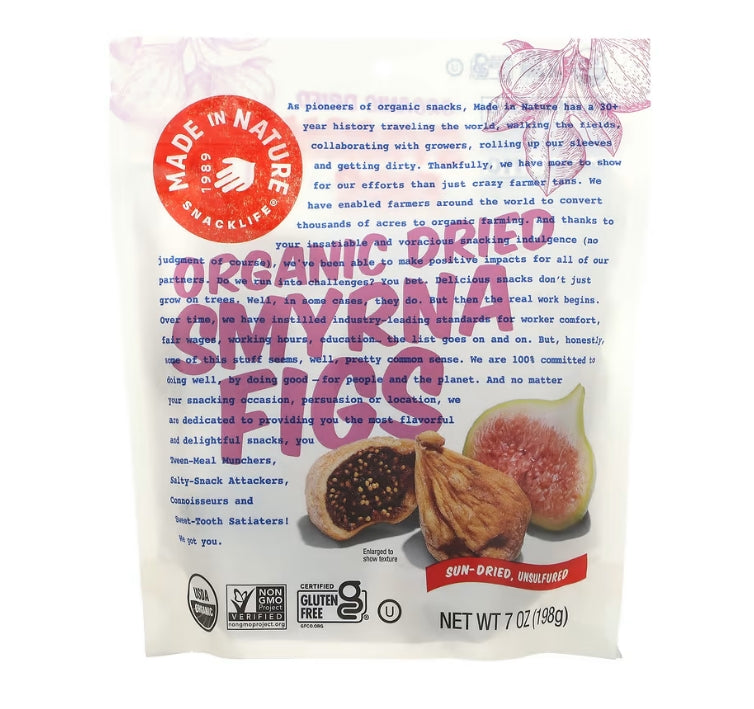 FREE Made in Nature, Organic Dried Smyrna Figs, 7 oz (198 g)