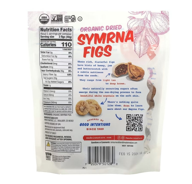 FREE Made in Nature, Organic Dried Smyrna Figs, 7 oz (198 g)