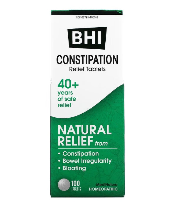 MediNatura, BHI, Constipation Relief, 100 Tablets