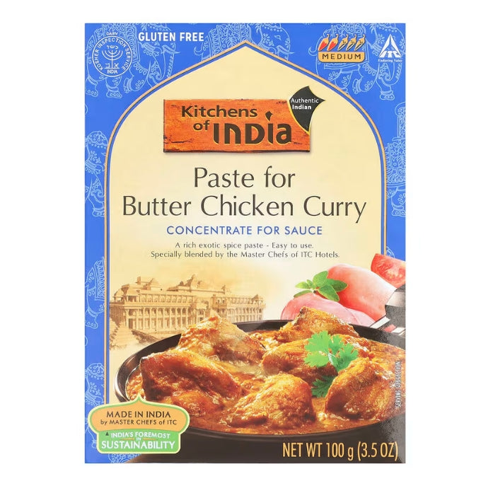 FREE Kitchens of India, Paste For Butter Chicken Curry, Concentrate For Sauce, Medium, 3.5 oz (100 g)