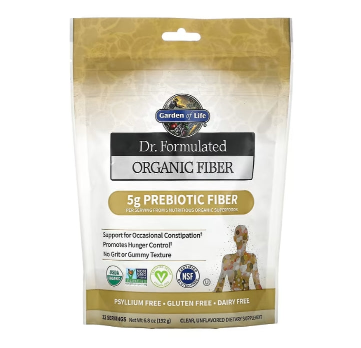 FREE Garden of Life, Dr. Formulated, Organic Fiber, Clear, Unflavored, 6.8 oz (192 g)