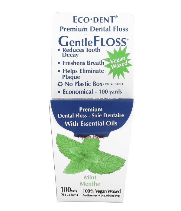 免費送 Eco-Dent, GentleFloss，薄荷味，100 碼（91.44 米）