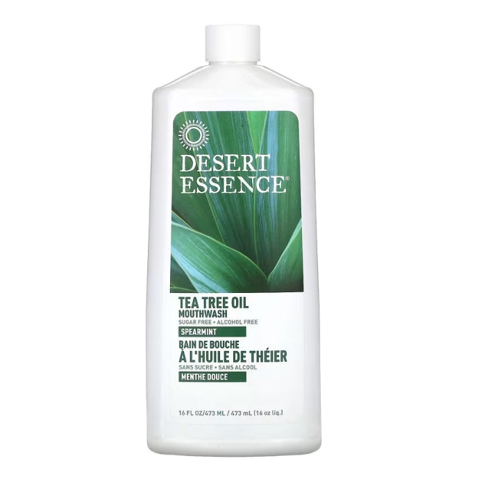 Desert Essence, Tea Tree Oil Mouthwash, Spearmint, 16 fl oz (473 ml)