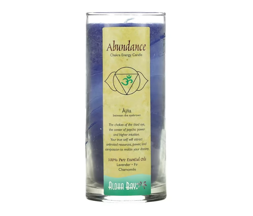 Aloha Bay, Chakra Energy Candle, Abundance, Indigo, 11 oz