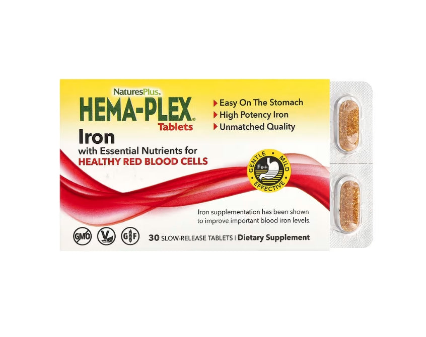 NaturesPlus, Hema-Plex, Iron, 30 Slow-Release Tablets