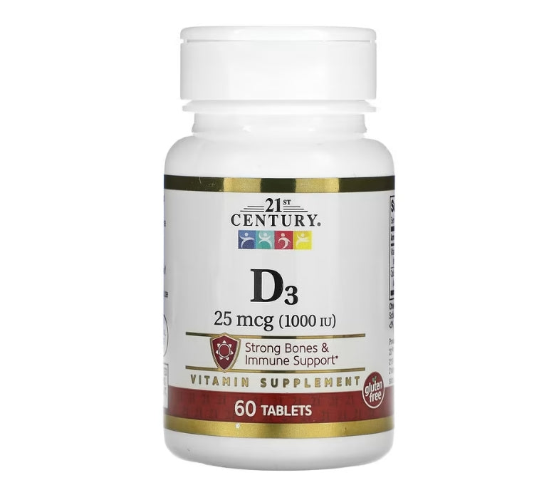 FREE 21st Century, D3, 25 mcg (1,000 IU), 60 Tablets