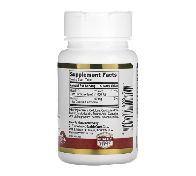 FREE 21st Century, D3, 25 mcg (1,000 IU), 60 Tablets