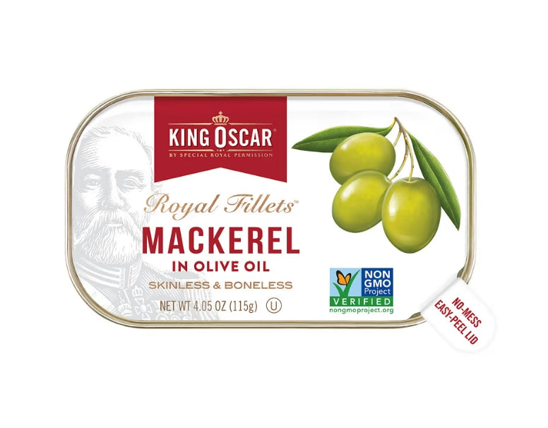 FREE King Oscar, Royal Fillets, Mackerel in Olive Oil, 4.05 oz (115 g)