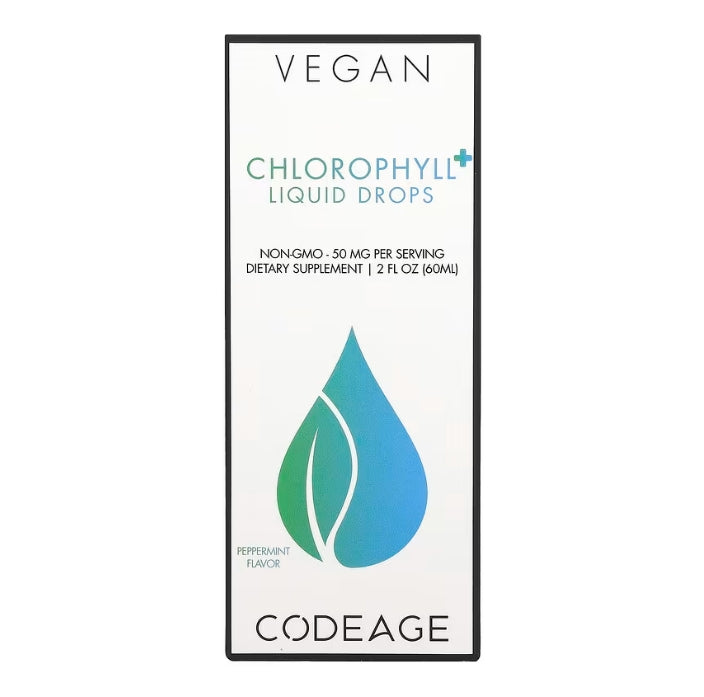 FREE Codeage, Vegan, Chlorophyll+ Liquid Drops, Peppermint, 50 mg, 2 fl oz (60 ml)