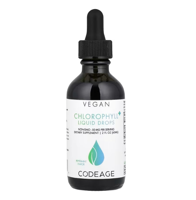 FREE Codeage, Vegan, Chlorophyll+ Liquid Drops, Peppermint, 50 mg, 2 fl oz (60 ml)