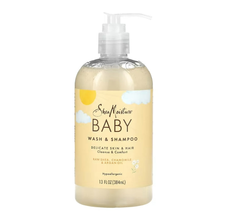 SheaMoisture, Baby Wash & Shampoo, Raw Shea, Chamomile & Argan Oil, 13 fl oz (384 ml)