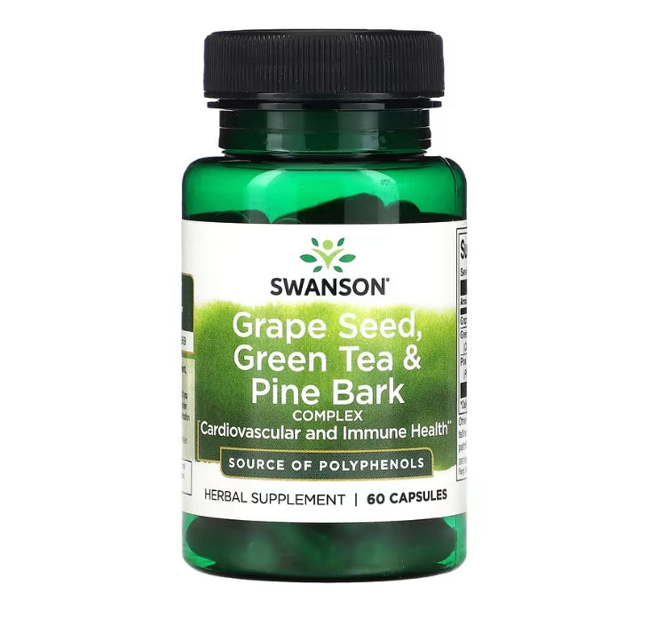 FREE Swanson, Grape Seed, Green Tea & Pine Bark Complex, 60 Capsules