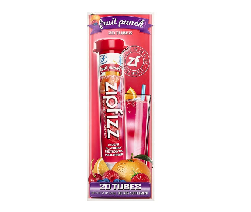 Zipfizz, 能量混合飲品，混合水果味，20 管，每管 0.39 盎司（11 克）